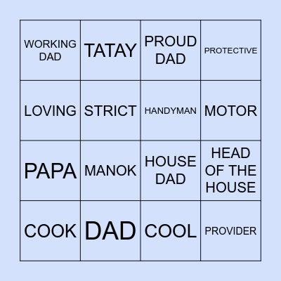 DAD'S DAY! Bingo Card