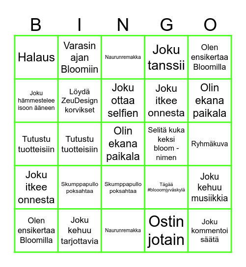#bloomjyväskylä Bingo Card