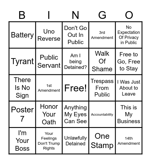 FRAUDITOR BINGO Card