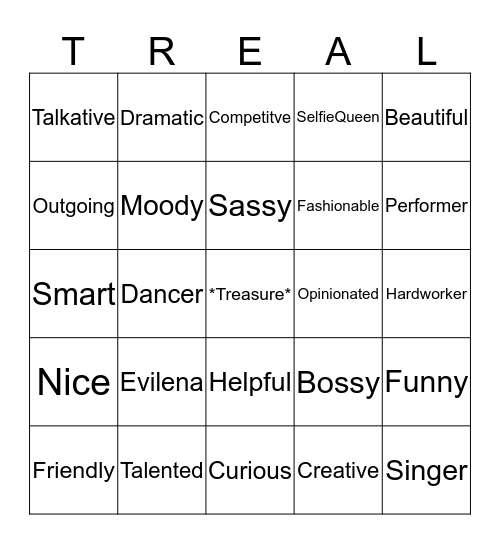 Treasure's 12th Birthday Party Bingo Card