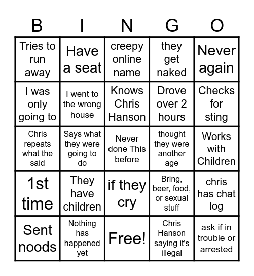 Tcap Bingo Card