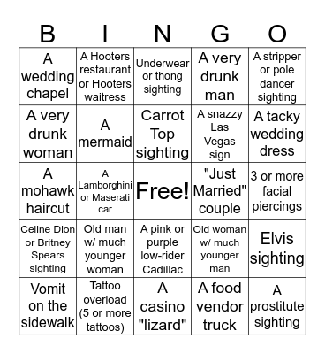 It's Las Vegas, baby! Bingo Card