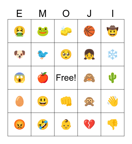 Emojis Bingo Card