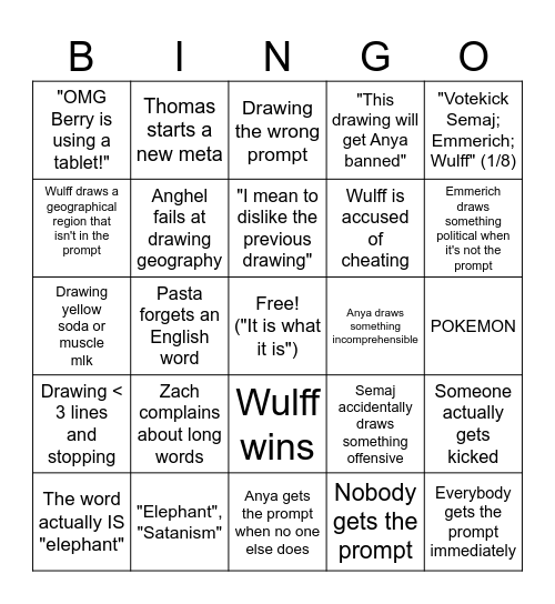 VN Night Bingo: Skribbl.io Edition Bingo Card