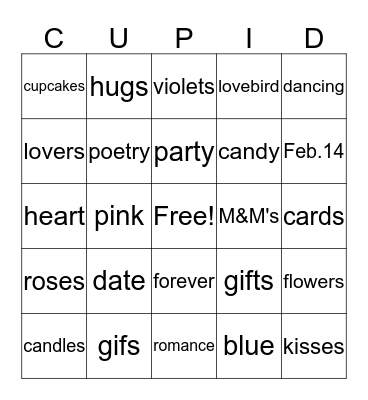 Josie Raymond Bingo Card