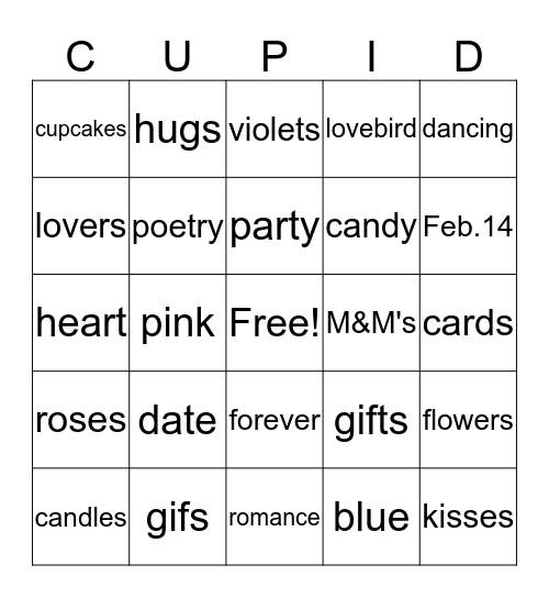 Josie Raymond Bingo Card