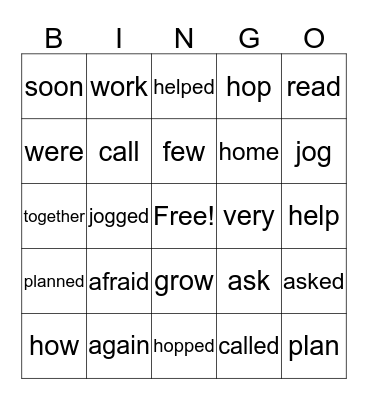 Unit #18 Bingo Card