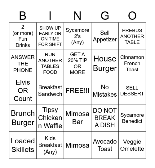 SERVER BINGO Card