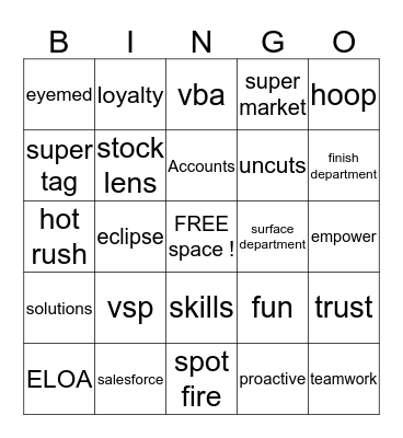 PRE-SPRING FLING Bingo Card