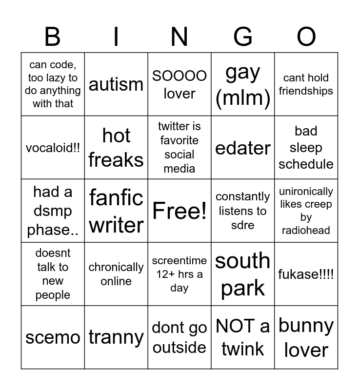 alaster bingo Card