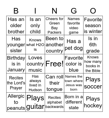 BINGO Card