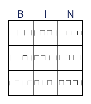 Rhythm Bingo- Yr 1 Bingo Card