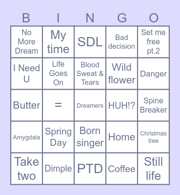BTS BINGO ♡ Bingo Card