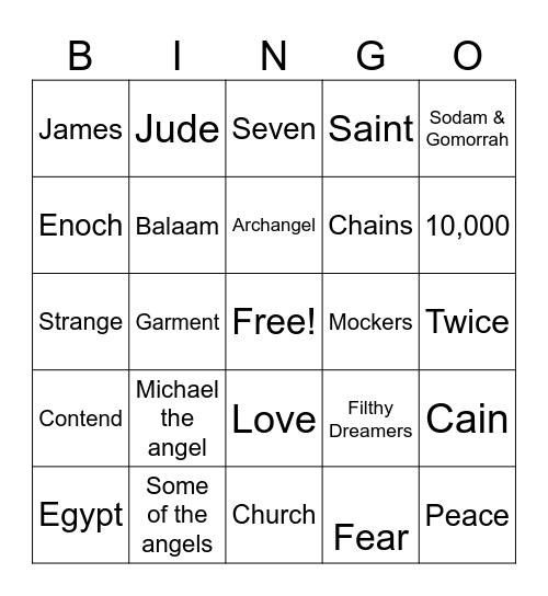 Book of Jude Bingo Card