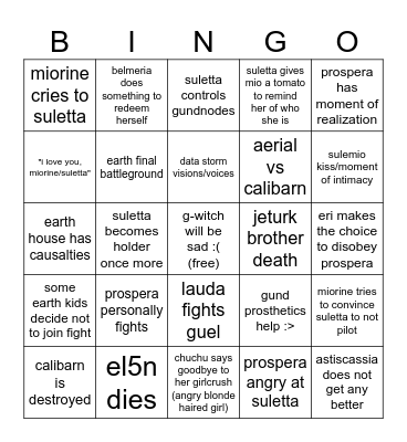 sharky final g-witch bingo Card