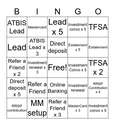 SKYVIEW Bingo Card