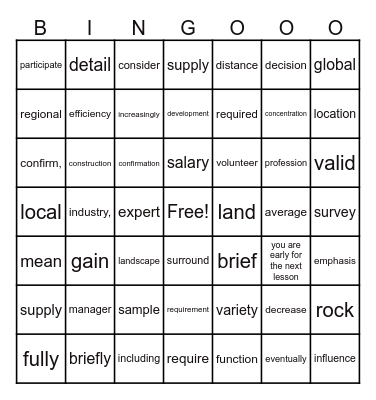 end of 9th grade Bingo Card