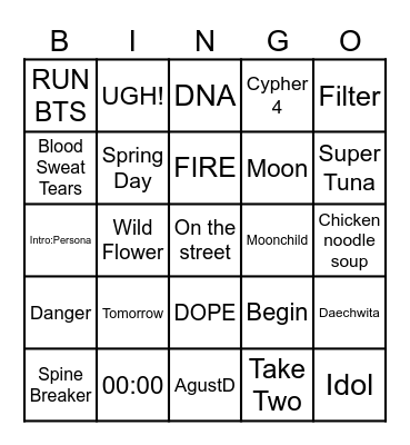 @beachbitch88 Bingo Card