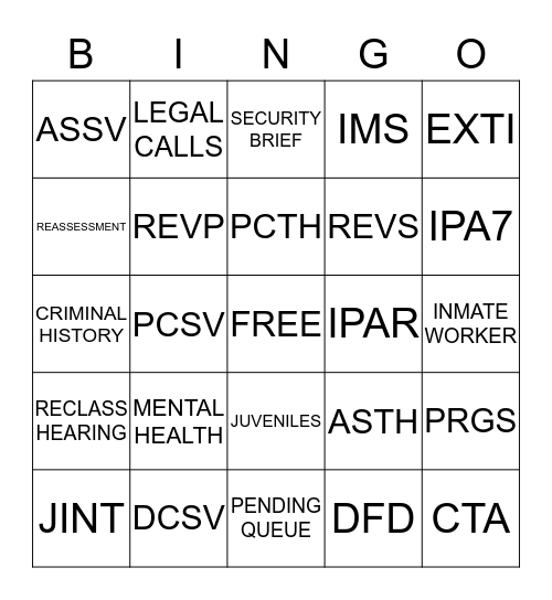 CLASSIFICATION DREAM TEAM Bingo Card