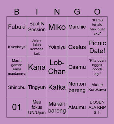 MonaaChu's BINGO! <3 Bingo Card