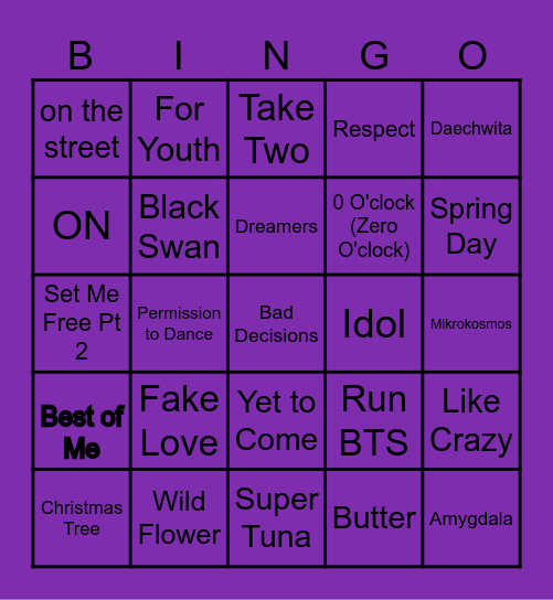 @ararhett Bingo Card