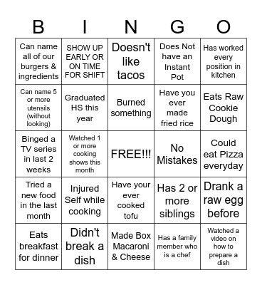 SERVER BINGO Card
