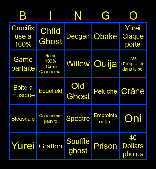 Bingo Phasmo Bingo Card