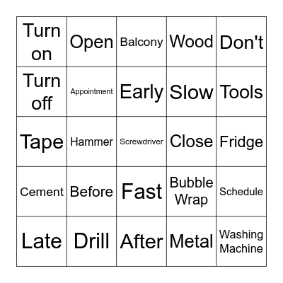 June 2023 Words Bingo Card