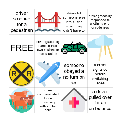 Save Drivers/A Nice Drive 🚗 Bingo Card