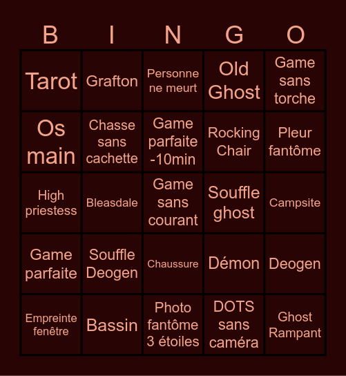 Bingo Phasmo Bingo Card