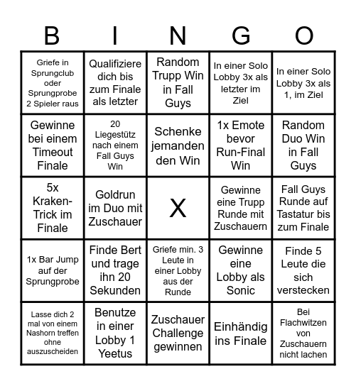 BINGO CHALLENGE Bingo Card