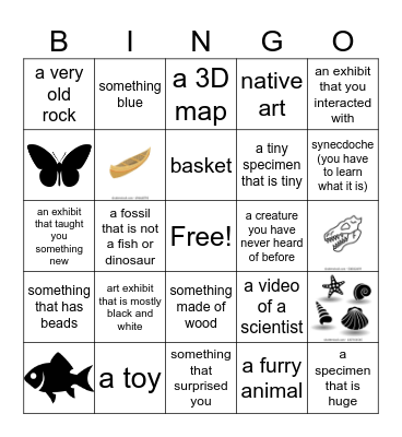 Burke Museum Fathers Day Bingo Card