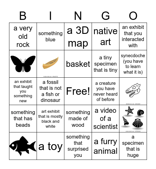 Burke Museum Fathers Day Bingo Card