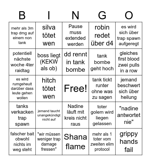 evicted raidabend Bingo Card