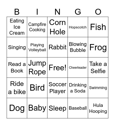 Charade Bingo Card