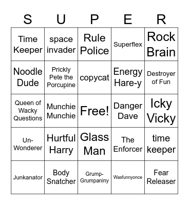 Superflex Bingo Card