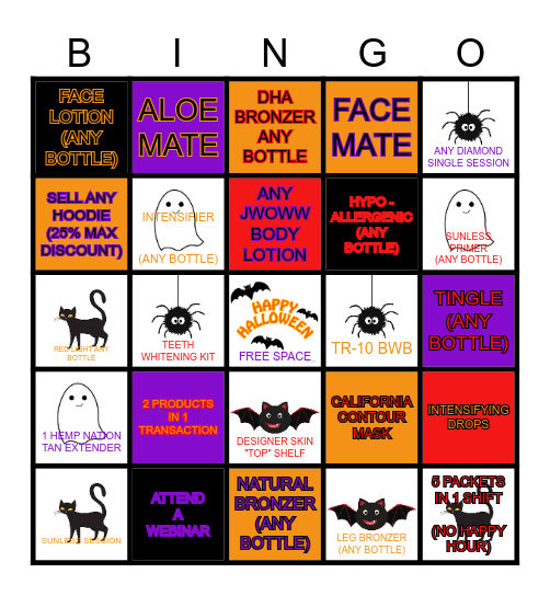 Tan Republic Halloween Bingo Card