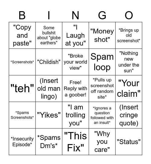 What will Crit Say Bingo Card