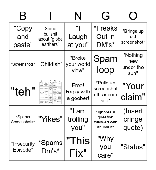 What will Crit Say Bingo Card