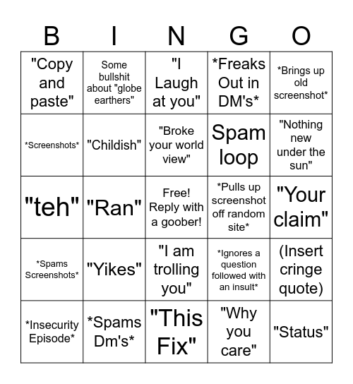 What will Crit Say Bingo Card