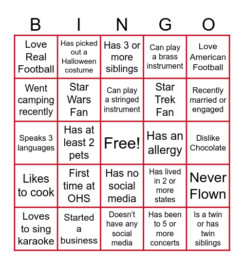 Virtual Icebreaker Bingo Card