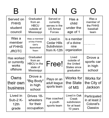 Human Bingo Card