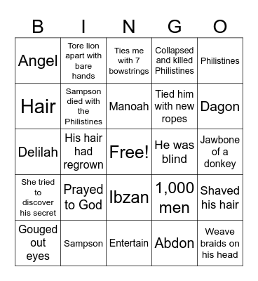 Judges Bingo Card
