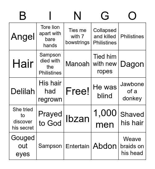 Judges Bingo Card