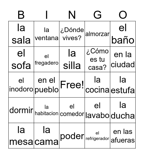 La casa  Bingo Card