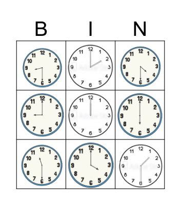 Time Bingo Card