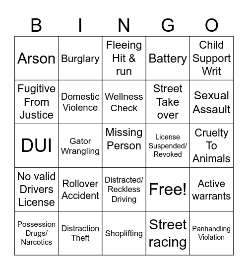 A Day in the Life of CCSO Bingo Card