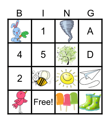 Spring Bingo Card