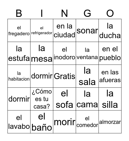 La casa  Bingo Card