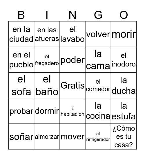 La casa  Bingo Card